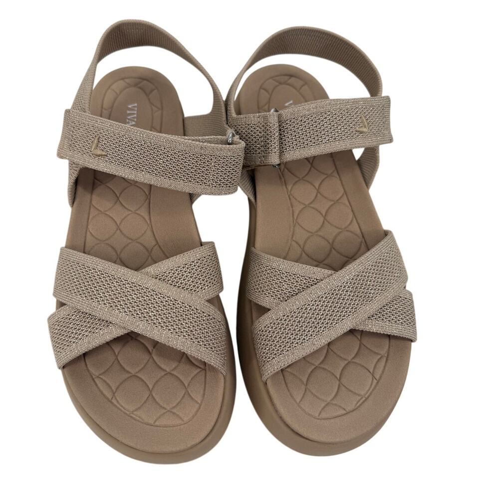 Vivaia Kiara Sport Sandals Golden Almond SZ 41 US 9.5 Comfort Neutral